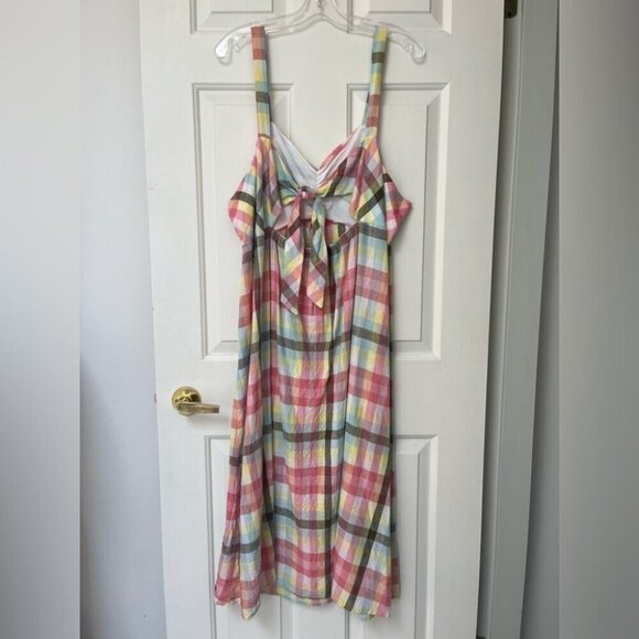 Reitmans Signature Pastel Plaid Sundress with Bow Back 3X - Picture 6 of 14